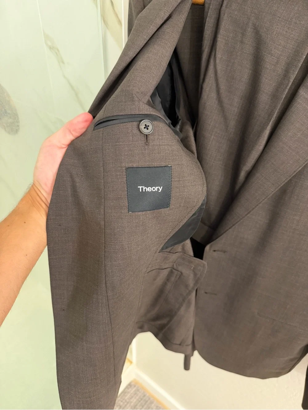 New Theory Clinton Blazer & Curtis Drawstring Pant in Motion Wool (38R / 29R)